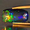 Natural Multi Color Play Of Colour Opal Gemstones 1.97 Ct. Cushion Cabochon Shape 13.2 x 7.2 Mm. Natural Multi Color Play Of Colour Opal Gemstones 1.97 Ct. Cushion Cabochon Shape 13.2 x 7.2 Mm.