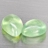 Natural Green Prehnite 2.67 Ct. 2 Pcs Pear Cabochon Shape 7.2 x 5.3 Mm Gemstones From Australia