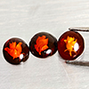 Natural Brown Yellow Amber 1.31 Ct. 3 Pcs Flower Carving In Oval Cabochon Shape
