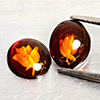 Natural Brown Yellow Amber 0.88 Ct. 2 Pcs Flower Carving In Oval Cabochon Shape