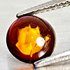 Natural Brown Yellow Amber 0.45 Ct. Flower Carving In Round Cabochon