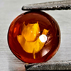 Natural Brown Yellow Amber 0.37 Ct. Flower Carving In Round Cabochon