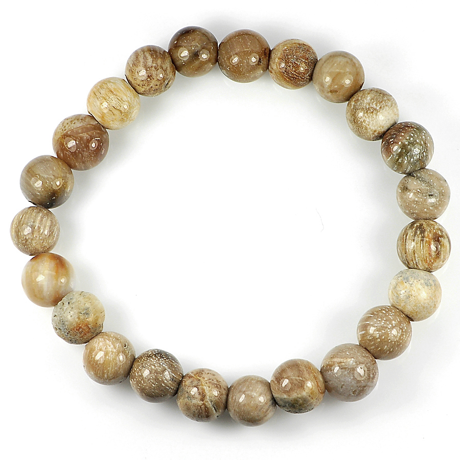 Petrified Wood Brown Unique Pattern Bracelet 8 Inch. 83.47 Ct. Natural Unheated