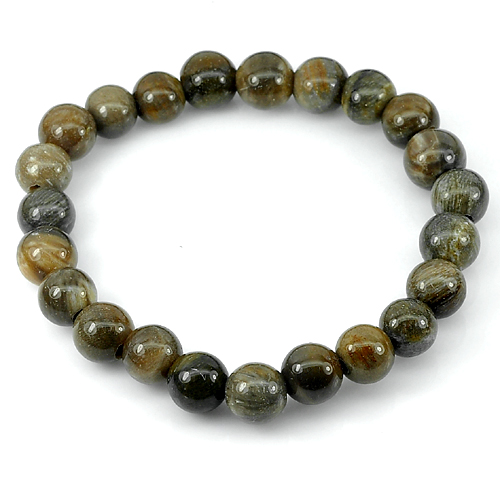 90.36 Ct. Natural Petrified Wood Unheated Brown Unique Pattern Bracelet 8 Inch.