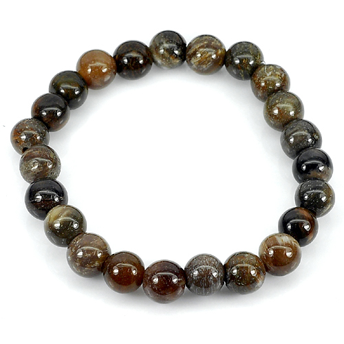 Petrified Wood Brown Unique Pattern Bracelet 8 Inch. 89.16 Ct. Natural Unheated
