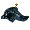 Blue Sodalite Dolphin Carving with Nickel Pendant 38.19 Ct. Natural Gemstone