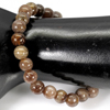 Unheated 97.16 Ct. Brown Unique Pattern Natural Petrified Wood Bracelet 8 Inch.