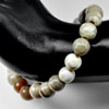 84.44 Ct. Good Natural White Brown Petrified Wood Unique Pattern Bracelet 7 Inch