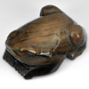 277.90 Ct. Natural Frog Carving Brown Petrified Wood From Thailand Unheated