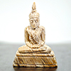 194.01 Ct. Nice Natural White Brown Petrified Wood Buddha Carved