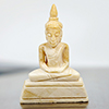 234.68 Ct. Nice Natural White Brown Petrified Wood Buddha Carved