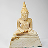208.00 Ct. Nice Natural White Brown Petrified Wood Buddha Carved