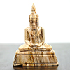 214.32 Ct. Nice Natural White Brown Petrified Wood Buddha Carved