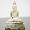 209.24 Ct. Nice Natural White Brown Petrified Wood Buddha Carved