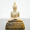 236.51 Ct. Nice Natural White Brown Petrified Wood Buddha Carved