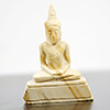 166.30 Ct. Nice Natural White Brown Petrified Wood Buddha Carved