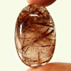 Unheated 31.94 Ct. Natural White Brown Rutilated Quartz Oval Cabochon