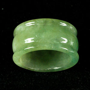 30.84 Ct. Charming Natural White Green Ring Jade Unheated Size 9.5