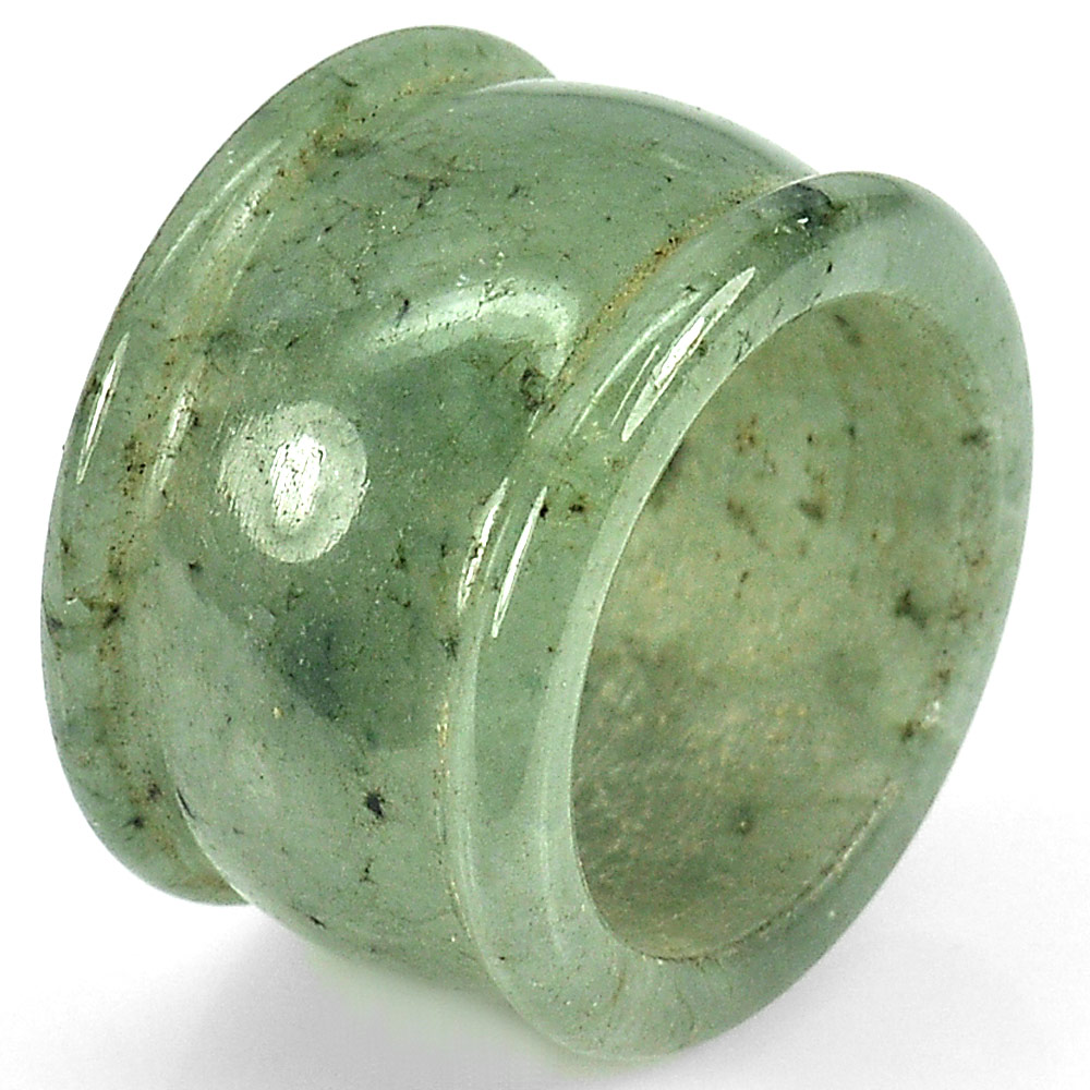 50.52 Ct. Good Natural Green Jade Ring Size 8.5 From Thailand