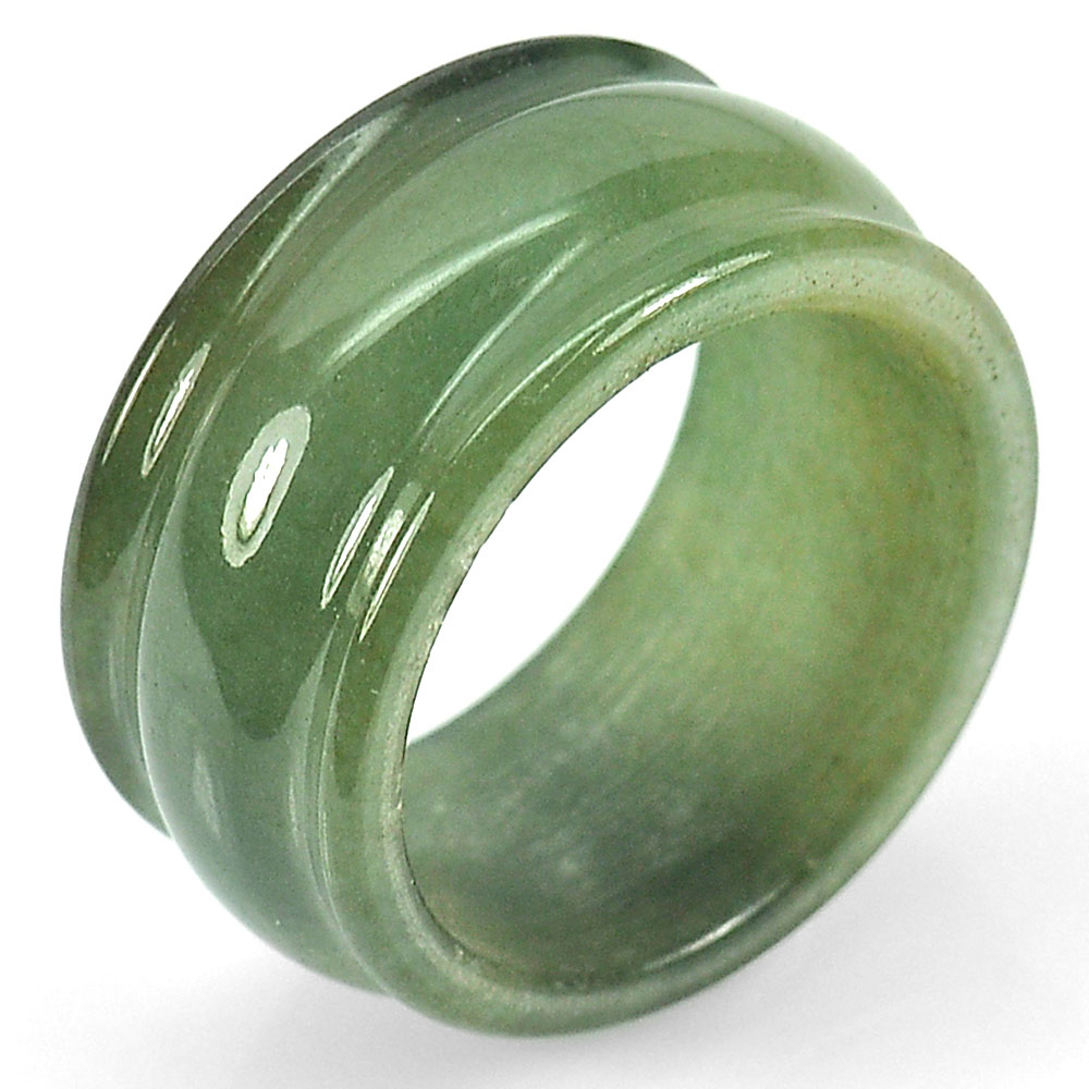 30.74 Ct. Green Jade Ring Size 9 Natural Gemstone Unheated