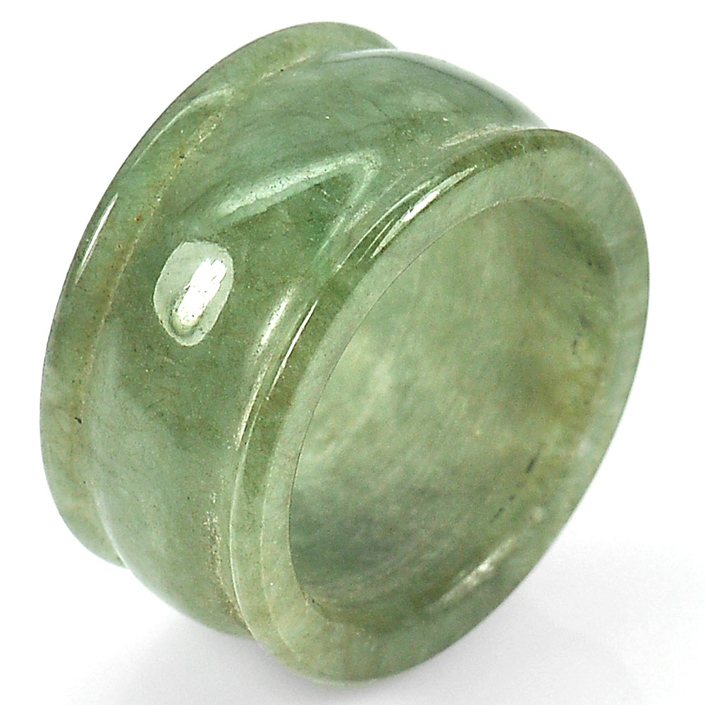 39.89 Ct. Good Natural Green Jade Ring Size 8.5 Thailand