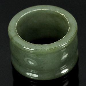 Unheated 50.40 Ct. Beauteous Natural White Green Ring Jade Size 9.5 Thailand