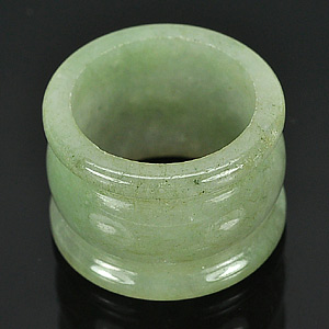 56.60 Ct. Seductive Natural White Green Ring Jade Size 9 Unheated