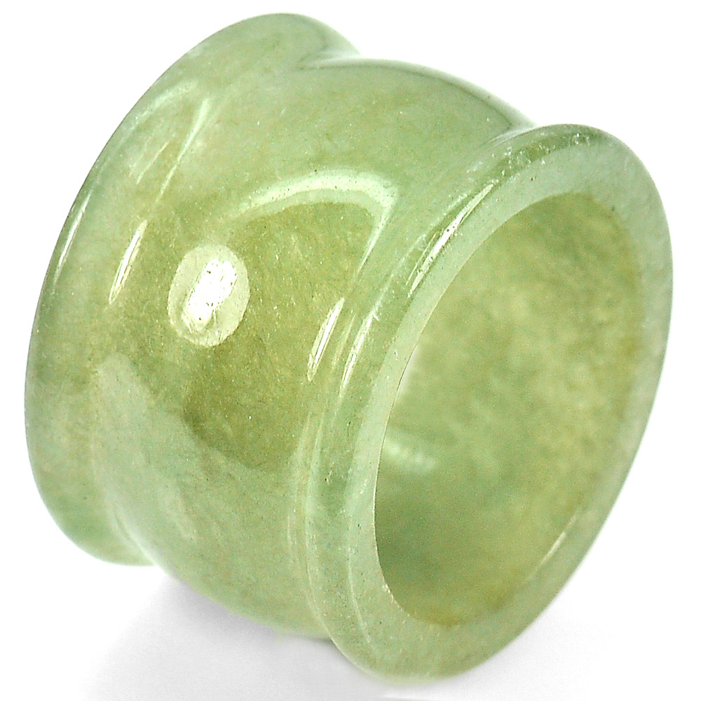 55.91 Ct. Elegance Natural White Green Ring Jade Size 9
