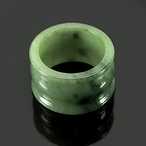Unheated 47.08 Ct. Blazing Natural White Green Ring Jade Size 9.5
