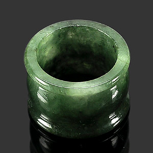 Unheated 52.28 Ct. Captivating Natural White Green Ring Jade Size 9.5
