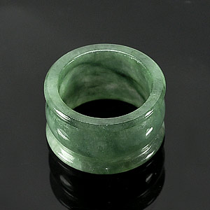 Unheated 43.25 Ct. Charming Natural White Green Ring Jade Size 10