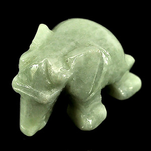 Unheated 63.29 Ct. Lovely  Carving Elephant Natural Green Jade From Thailand