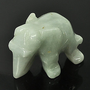 Unheated 56.41 Ct. Lovely Natural Green Jade Carving Elephant Thailand
