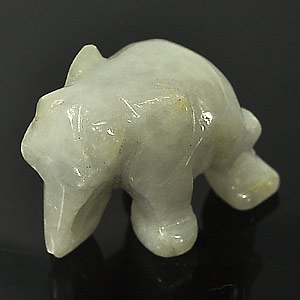 59.13 Ct. Carving Elephant Natural Gray Jade Thailand