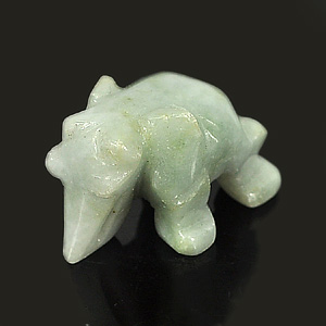 54.31 Ct. Natural Green White Jade Carving Elephant Thailand