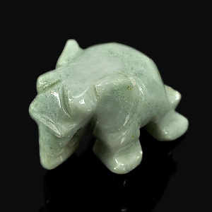 Unheated 66.44 Ct. Nice Carving Elephant Natural White Green Jade