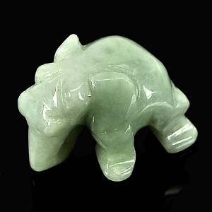Unheated 65.84 Ct. Charming Natural Green Jade Carving Elephant From Thailand