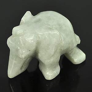 Unheated 64.41 Ct. Cute Natural Gray Jade Carving Elephant Thailand