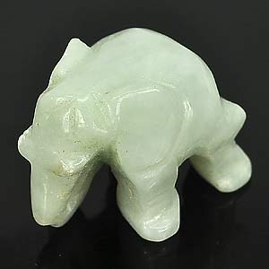 Unheated 65.45 Ct. Lovely Natural White Green Jade Carving Elephant