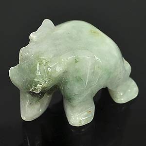 Unheated 68.53 Ct. Natural Green White Jade Carving Elephant