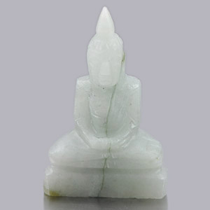 39.81 Ct. Buddha Carving Natural Green White Jade Thailand