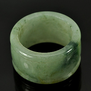 Unheated 53.86 Ct. Size 10 Natural White Green Jade Ring Thailand