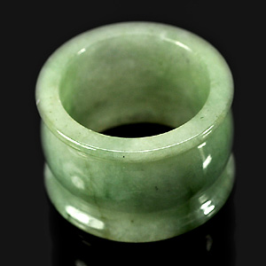 Unheated 52.24 Ct. Natural White Green Jade Ring Size 9.5 From Thailand