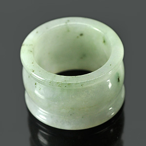 55.61 Ct. Beautiful Natural White Green Jade Ring Size 9 Unheated