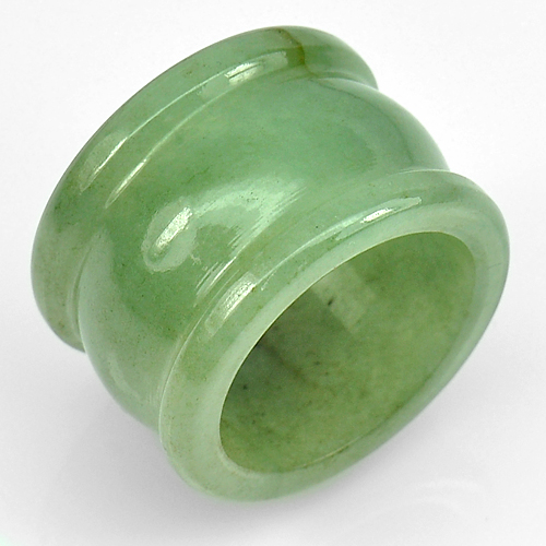57.62 Ct. Natural Gemstone Green Jade Ring Size 9 Unheated