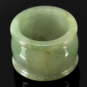 Unheated 58.37 Ct. Size 9.5 Natural Green White Jade Ring Thailand