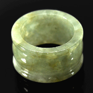 Charming Ring 49.01 Ct. Natural White Green Jade Size 9.5 Unheated