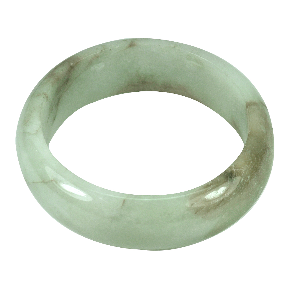 356.97 Ct. Size 68x54x18 Mm. Natural Gemstone Green Jade Bangle Unheated