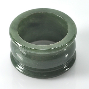Charming Color 48.00 Ct. Natural Green Jade Ring Size 9.5 Thailand