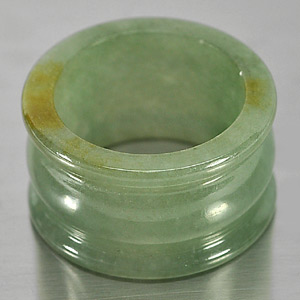 Good Color 48.83 Ct. Size 9.5 Natural White Green Jade Ring Thailand